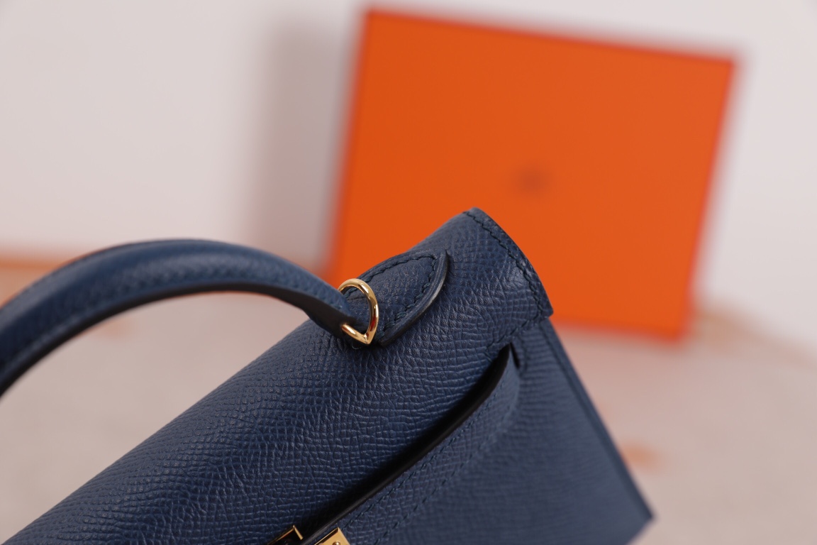 에르메스 미니 켈리백 미드나잇블루 금장 앱송